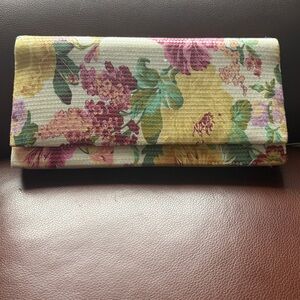 Victorian style Tapestry sequence floral clutch